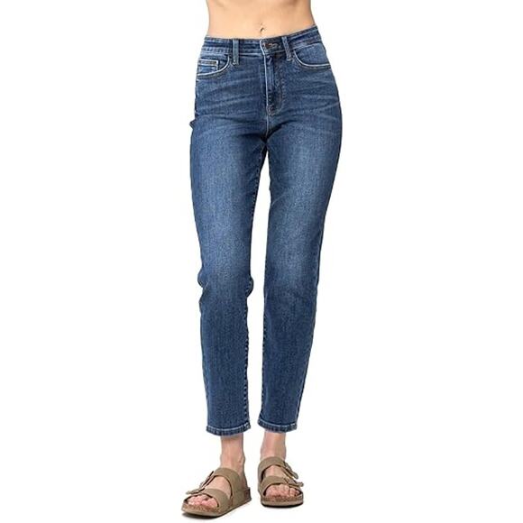 Judy Blue Straight Fit Dark Wash Mid Rise Size 9/29 Women's Stretchy - Picture 1 of 6